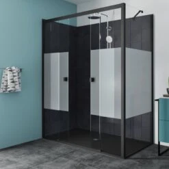 Douche Neo, Avec Receveur Kioto2 Noir 90X160 Cm