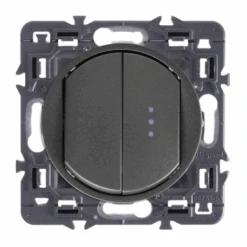 Legrand Céliane – Double Interrupteur, 1 Avec Voyant Témoin 1 Normal – Ensemble Graphite à Composer