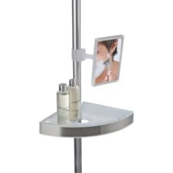 Etagère De Bain / Douche Premium Téléscopique (sol Et Plafond), Chromé, WENKO -Maison Série Magasin etagere de bain douche premium telescopique sol et plafond chrome wenko 1