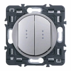 Legrand – Double Va Et Vient à Témoin 10A – Ensemble Titane à Composer