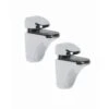 Lot De 2 Supports Tablette Pince, Chromé Brillant