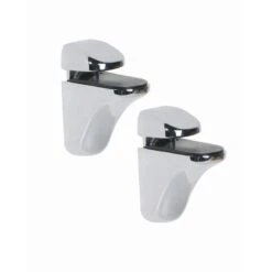 Lot De 2 Supports Tablette Pince, Chromé Brillant