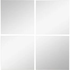 Lot De 4 Miroirs Non Lumineux Adhésifs Carrés L.15 X L.15.5 Cm