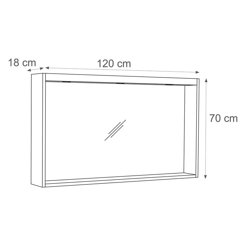 Miroir Avec éclairage Intégré, L.120 X H.70 Cm Storm 2 Miroir Avec éclairage Intégré, L.120 X H.70 Cm Storm – Image 2