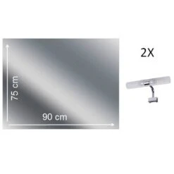 Miroir Lumineux Avec éclairage Intégré, L.90 X H.75 Cm Remix