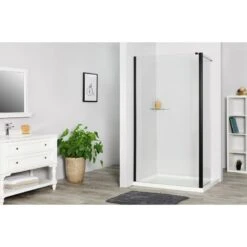 Paroi De Douche à L’italienne, L.80 Cm + L.40 Cm Verre Transparent 8 Mm Remix