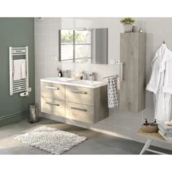 Plan Vasque Double Résine L.121 X P.50 Cm Blanc 5 Plan Vasque Double Résine L.121 X P.50 Cm Blanc -Maison Série Magasin plan vasque double resine l 121 x p 50 cm blanc