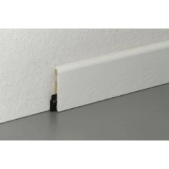Plinthe Parquet Et Sol Stratifié Décor Blanc, L.220 Cm X H.58 X Ep.14 Mm