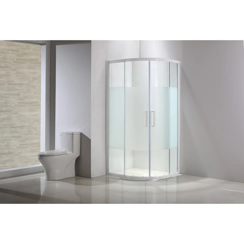 Porte De Douche, Angle 1/4 De Cercle, L.89 Cm X L.89 Cm, Sérigraphié, Quad 1 Porte De Douche, Angle 1/4 De Cercle, L.89 Cm X L.89 Cm, Sérigraphié, Quad