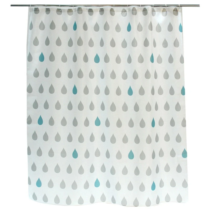 Rideau De Douche En Textile Gris Galet N°3 L.180 X H.200 Cm, Drop SENSEA 1 Rideau De Douche En Textile Gris Galet N°3 L.180 X H.200 Cm, Drop SENSEA