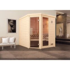 Sauna Traditionnel 2 Ou 3 Personnes WEKA Turku Trend 195x195cm Poêle Compct 8kw