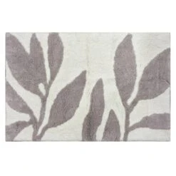 Tapis De Bain L.50 X L.80 Cm Gris Poivré N°5, Leaf SENSEA