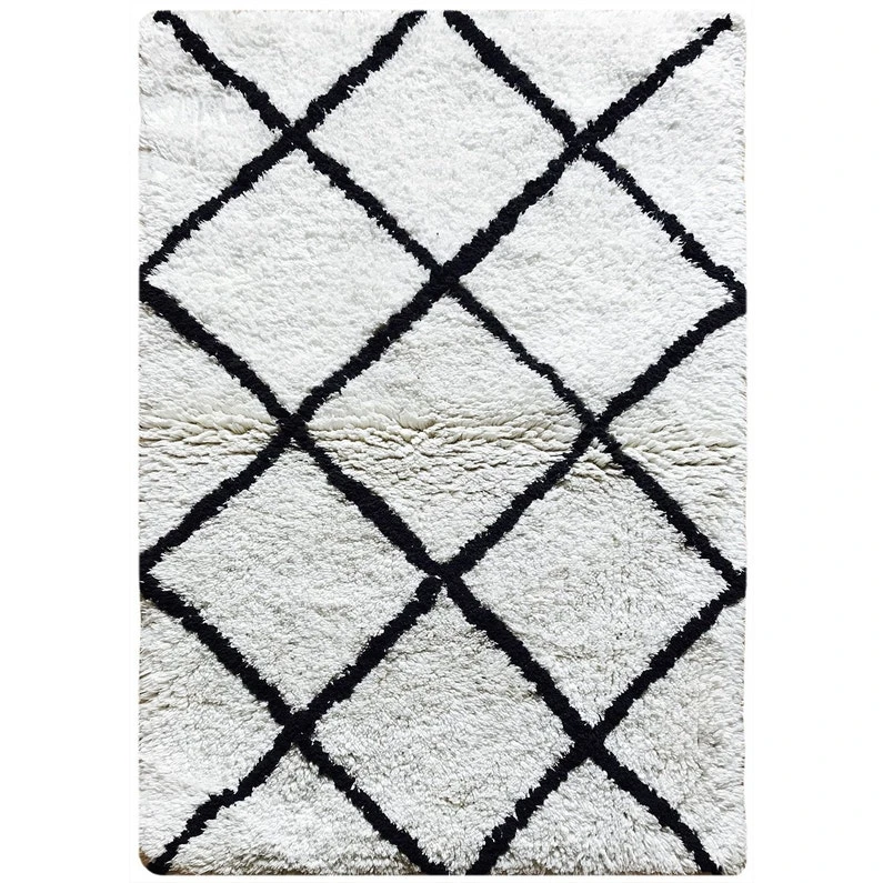 Tapis De Bain L.60 X L.90 Cm Blanc Et Noir, Ethno SENSEA 1 Tapis De Bain L.60 X L.90 Cm Blanc Et Noir, Ethno SENSEA