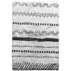 Tapis De Bain L.60 X L.90 Cm Blanc Et Noir, Indi SENSEA