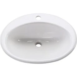 Vasque à Encastrer Céramique L.44 X P.19.5 Cm Diam.54 Cm Blanc