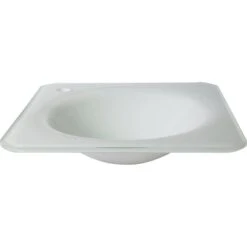 Vasque à Encastrer Verre L.45 X P.45 Cm Blanc Lara -Maison Série Magasin vasque a encastrer verre l 45 x p 45 cm blanc lara 3